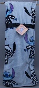 Disney Halloween Lilo & Stitch Skeleton Costume Fleece Blanket Plush Throw 60x70 - Picture 1 of 2