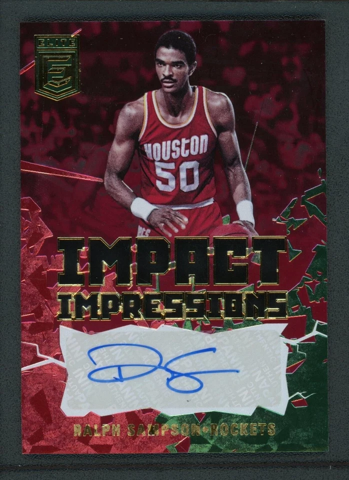 2021-22 RALPH SAMPSON AUTO PANINI DONRUSS ELITE IMPACT IMPRESSIONS AUTOGRAPHS - Image 1 of 2