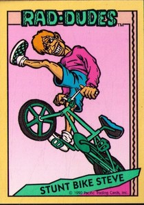 1990 Pacific Rad-Dudes #14 Stunt Bike Steve (Puzzle Back)