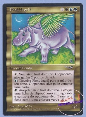Phelddagrif Portuguese Mtg MISPRINT. Green symbol with BLUE shading - Imagen 1 de 4