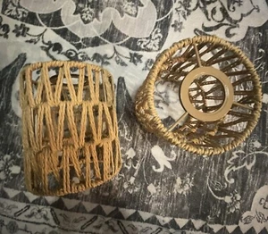 2 Pack Rattan Lamp Shade, Retro Small Wicker Lamp Shade Replacement, 6 x 6.5x4.9 - Picture 1 of 2