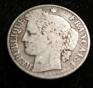 1887-A 50c France. Silver 50 Cent. Circulated. Pleasing early date. BB248 - Picture 1 of 2