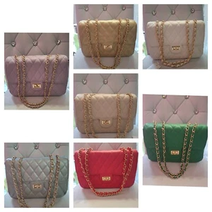 Damen Schultertasche Handtasche Umhängetasche Kette Tasche gesteppt Kunstleder - Bild 1 von 34
