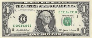 1999 older bank note B run E Richmond district E69184391B one dollar bill $1 dc - Picture 1 of 2