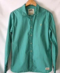 Vans Long Sleeve Turquoise Button Down Medium Collared Shirt Palm Tree logo - Picture 1 of 7