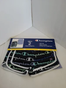 NWT Girl's CHAMPION 2 Pack Shorts purple/black logo Size 5/6 - Picture 1 of 3