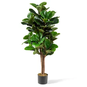 4ft Artificial Fiddle Leaf Fig Tree Indoor Outdoor Office Decorative Planter - Picture 1 of 9