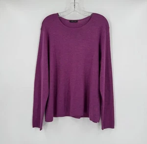 Eileen Fisher Womens Purple 100% Merino Wool Long Sleeve Pullover Sweater - Picture 1 of 6