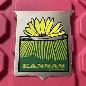 Kansas Sunflower Timberline Corp 2,5 x 3 Sticker Gold Shiny Travel Decal 1979 - Bild 1 von 2