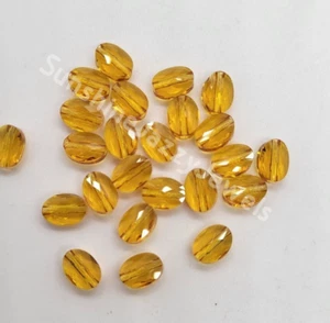 12pc Swarovski Crystal Sunflower 8x6mm Faceted Mini Oval 5051 Beads; Yellow - Picture 1 of 3