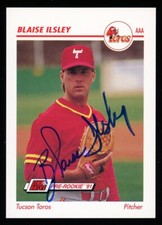 1991 Tucson Toros BLAISE ILSLEY Signed Card autograph AUTO CUBS YANKEES
