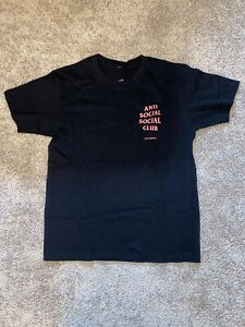 Anti Social Social Club Black and Pink/Orange Los Angeles T-Shirt - Size M
