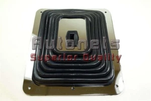 Large Rubber Shifter Boot W/ Chrome Plate 7-3/4" X 8-3/4" Universal Hurst B&M - Picture 1 of 1