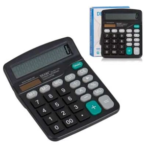 Desk Calculator 12-Digit Solar Battery Office Calculator with Large LCD Display - Picture 1 of 13