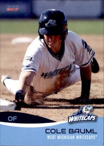 2017 West Michigan Whitecaps Choice #2 Cole Bauml Saskatchewan Canada Card