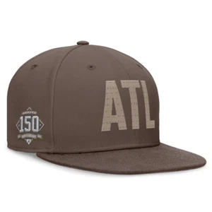 Men's Nike Brown Atlanta Braves Statement Ironstone Performance True Fitted Hat - Picture 1 of 1