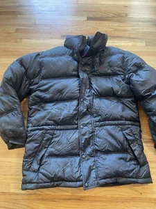 Vintage LL Bean Jacket Mens Black Parka Goose Down Puffer No Hood READ - Picture 1 of 10