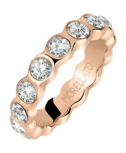 Anello Donna MORELLATO Cerchi Acciaio Oro Rosa Con Cristalli Misura 14 SAKM39014 - Imagen 1 de 3