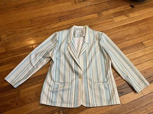Vintage Pykettes Striped Blazer Sportcoat Women's Medium - Picture 1 of 7