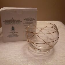 PartyLite P7116 Calypso Gold Tealight Candle Holder Glass Gold Swirl
