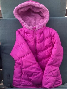 Girls 6x Faded Glory Pink Hooded Puffer Jacket - Picture 1 of 7