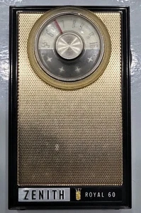 Vintage Zenith Royal 60 Transistor Radio With Original Sticker On Back - Picture 1 of 13