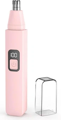 Nose Hair Trimmer Men Women Rechargeable Painless Dual Blade with LED Light Pink - Image 1 of 4