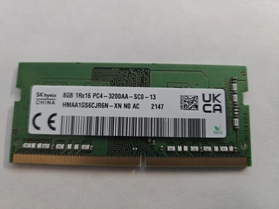 HYNIX 8GB 1RX16 PC4-3200AA-SC0-13-HMAA1GS6CJR6N-XN-N0-AC-LAPTOP RAMs - Image 1 of 4