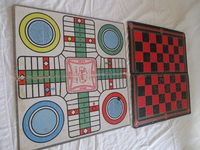 Vtg Whitman's Pachisi Board Game With Chess Board's Only. Well Used. - Image 1 of 4