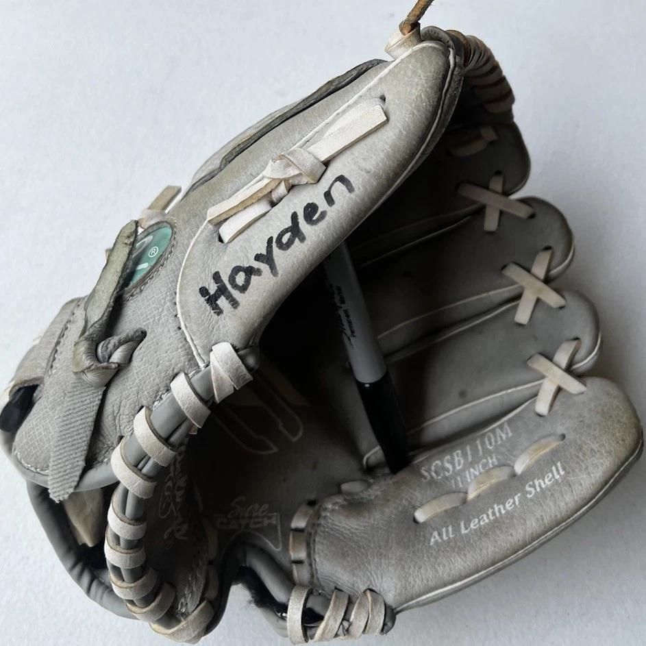 Rawlings Sure Catch SCSB110M Fastpitch Softball Glove Teal Grey RHT Leather 11" - Image 1 of 4