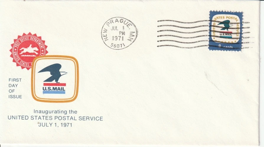 1396 8 cent Postal Service 7-1-71 FDC First Day New Prague Minnesota - Image 1 of 1