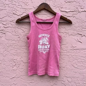 Vintage Surf Roxy Pink Ribbed Tank Top Cropped Surf Faded Flaw - Picture 1 of 4