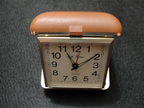 Compact Vintage Seth Thomas Travel Alarm Clock Made in Brazil Folding Cover