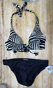 Neu mit Etikett Trina Turk Tansania Zebra Bikini Set Badeanzug Damen D-Cup/10 - Bild 1 von 9