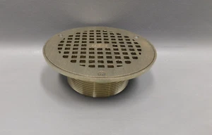 NEW Zurn 6" Commercial Floor Drain Nickel Bronze Brass 33181-001 4" MNPT - Picture 1 of 3