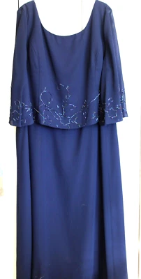 Navy blue embellished gown, size 26, plus size, preowned - Image 1 of 4