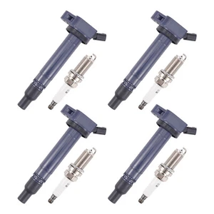 4 bobinas de encendido + bujías para Toyota 4Runner Camry FJ Cruiser RAV4 UF487 - Imagen 1 de 20