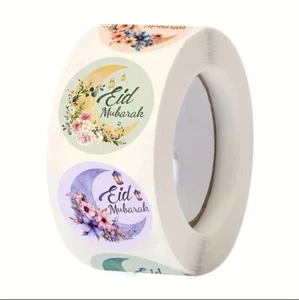 500 Pcs/Roll Eid Mubarak Stickers Label/Stickers | Paper Muslim Party Gift Wrap - Picture 1 of 5