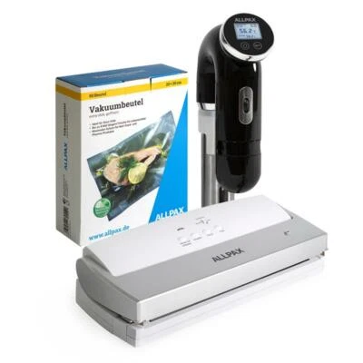 Sous Vide KOMPLETT-SET ALLPAX F110 Vakuumierer + Sous Vide Garer + Vakuumbeutel