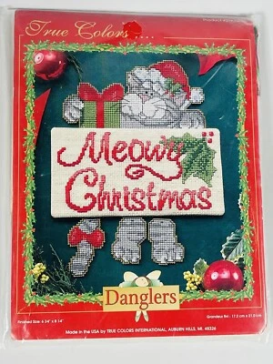 Kit de punto de cruz contado True Color Danglers 'Meowy Christmas' nuevo stock antiguo Foto 1 de 2