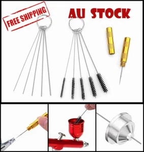 10/11pcs Airbrush Cleaning Needle Brush Accessories Kit for Spray Gun Cleaner - Picture 1 of 5