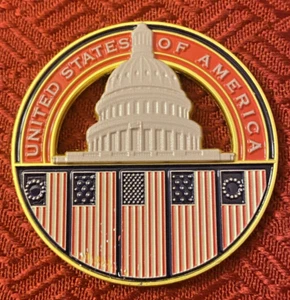 2025 INAUGURATION- US SECRET SERVICE - USA FLAGS - CUT OUT CHALLENGE COIN - Picture 1 of 4