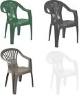 Stackable Low Back Garden Chair Armchair Indoor Outdoor Patio Furniture Plastic
