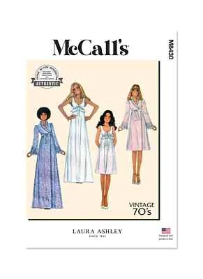 McCall’s Misses Robe And Nightgown Sewing Pattern M8430 - Image 1 of 4
