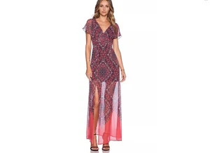 Twelfth Street by Cynthia Vincent Silk Vintage maxi dress in Coral size PS New - Picture 1 of 11