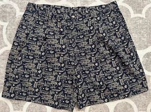 Nautical Sailboat Blue Print Chino Shorts Mens 40 Navy Blue - Picture 1 of 7
