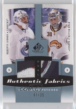 2010 SP Game Used Edition /25 Roberto Luongo Ryan Miller #AF2-LM Dual Patch HOF