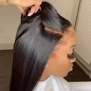 5x5 Glueless HD Lace Wig - Straight Human Hair 180 Density Pre-Plucked Ready - Picture 1 of 18