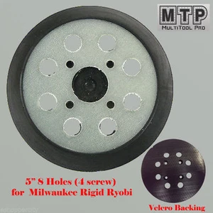 5" 8 Hole Sander Pad Hook and Loop For Milwaukee Ridgid Ryobi 300527002 - Picture 1 of 2