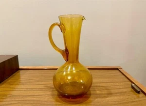 Mid Century Vintage Hand Blow. Amber Pitcher Mid-Century Modern - Picture 1 of 5